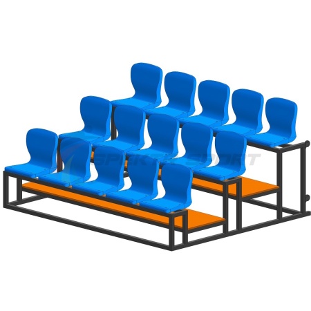 Купить Трибуна мобильная 3 ряда сиденья пластиковые на 15 мест в Канске 